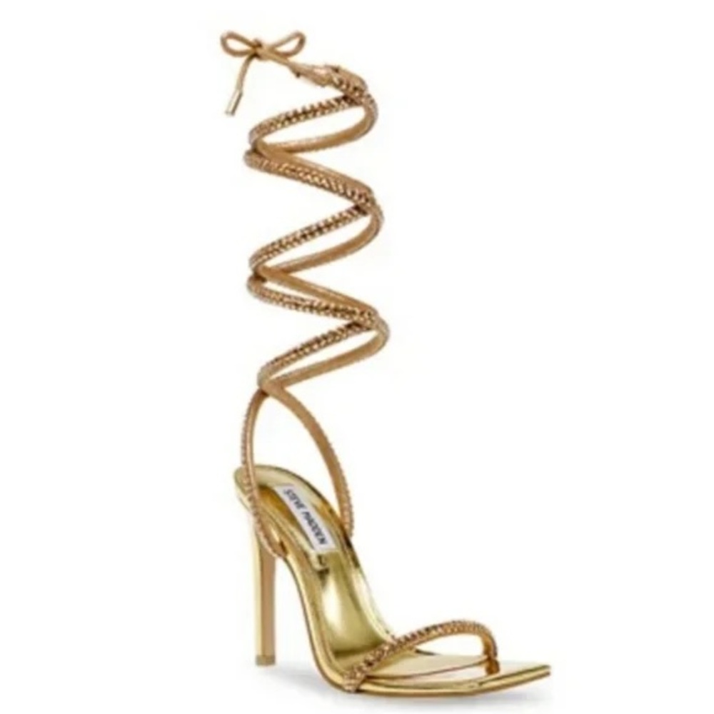 Steve Madden Gold Metallic Wrap-Around Heels